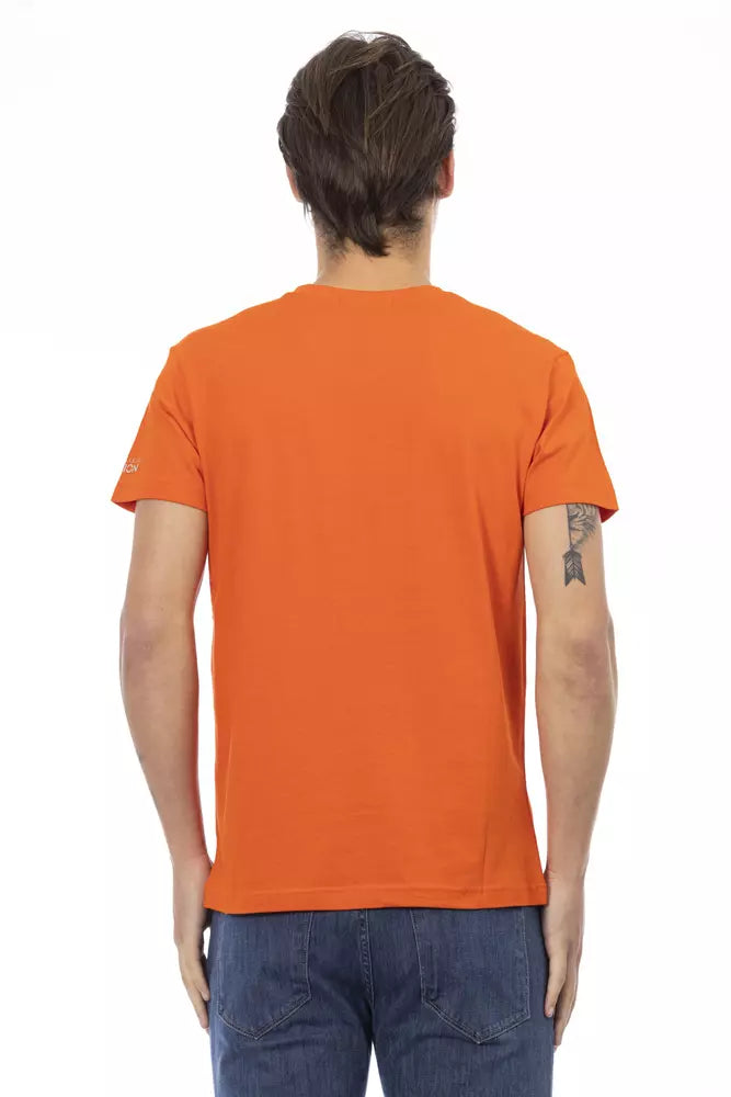 Trussardi Action Orange Cotton Men T-Shirt $130.00 Trussardi Action Luzworld