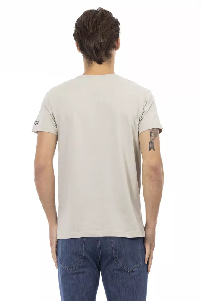 Trussardi Action Beige Cotton Men T-Shirt $130.00 Trussardi Action Luzworld