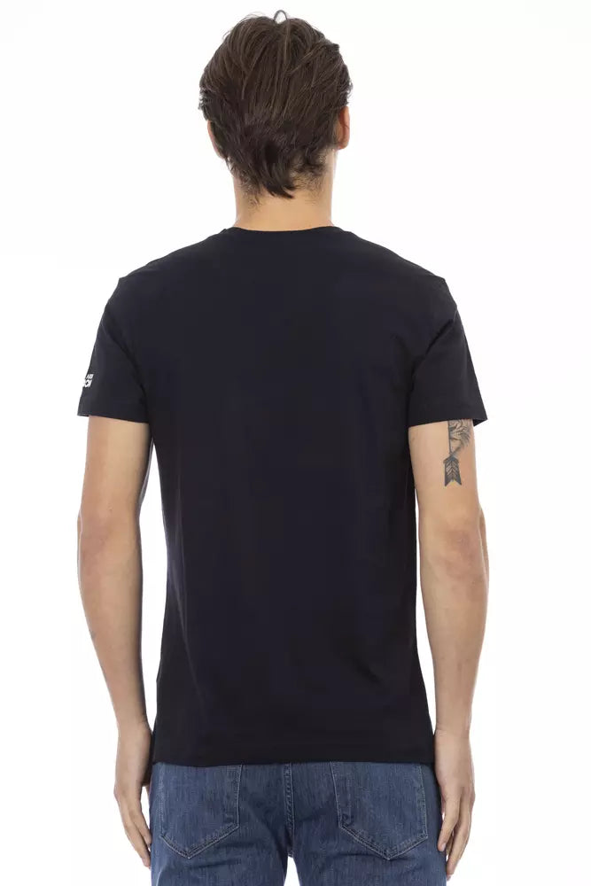 Trussardi Action Black Cotton Men T-Shirt $130.00 Trussardi Action Luzworld