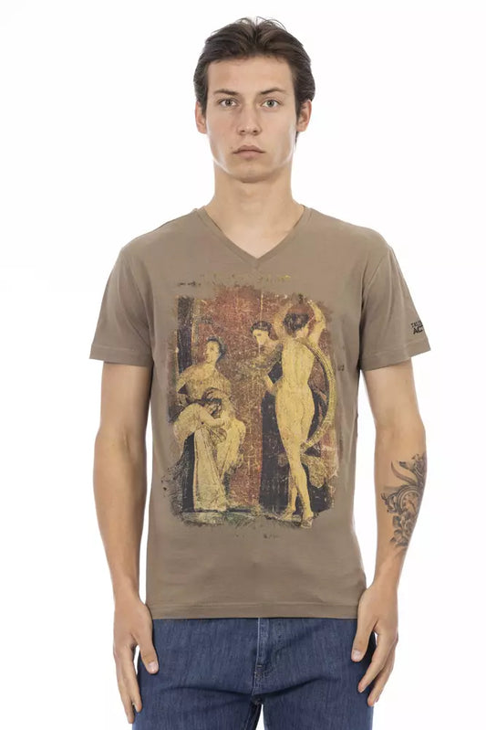 Trussardi Action Brown Cotton Men's T-Shirt $130.00 Trussardi Action Luzworld