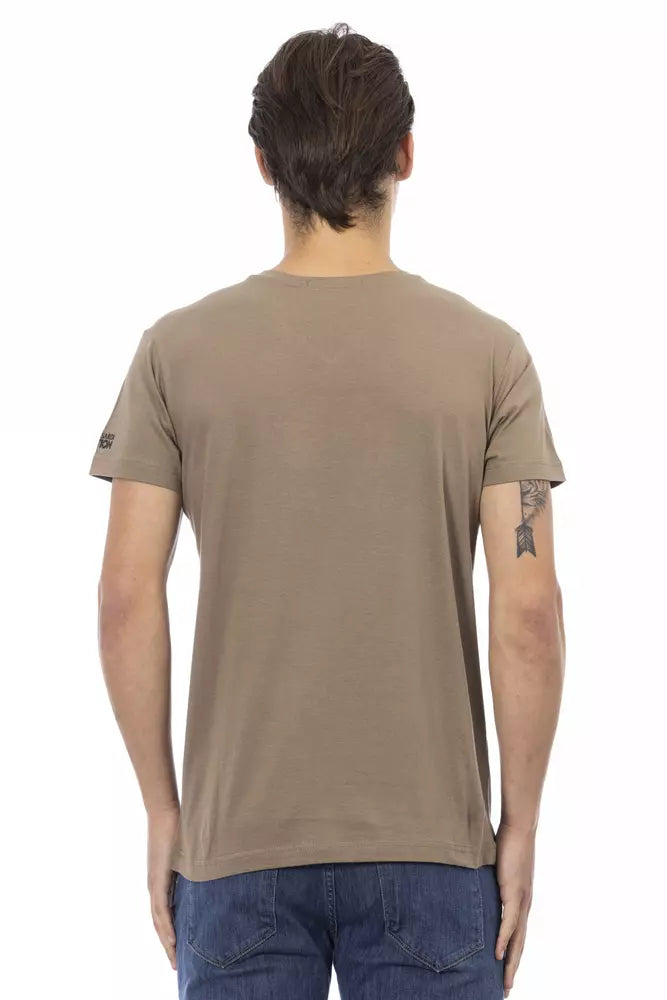 Trussardi Action Brown Cotton Men's T-Shirt $130.00 Trussardi Action Luzworld