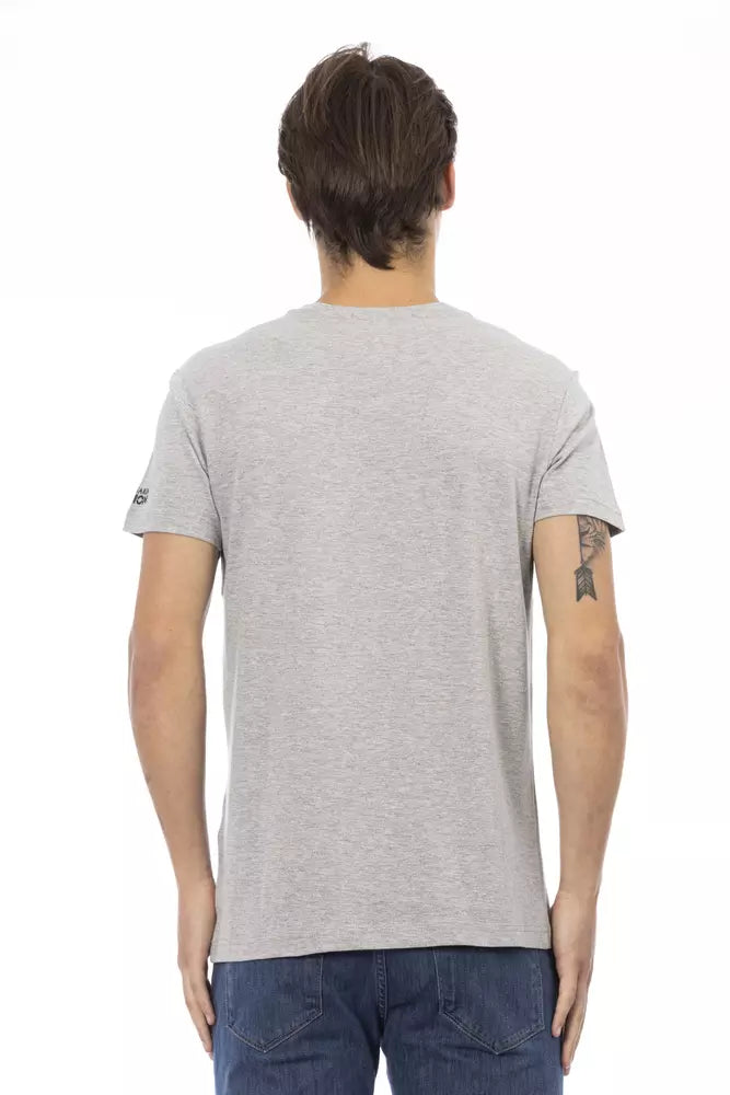 Trussardi Action Gray Cotton Men's T-Shirt $130.00 Trussardi Action Luzworld