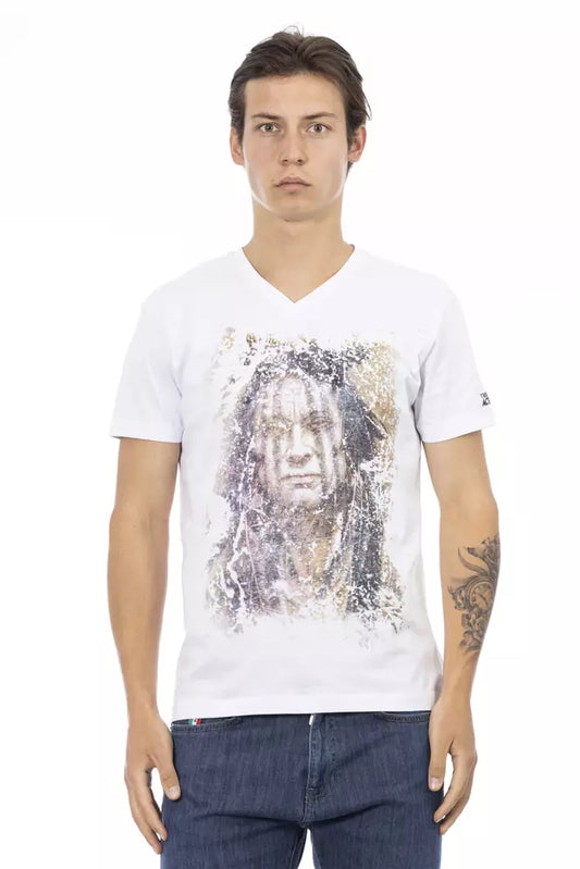 Trussardi Action White Cotton Men T-Shirt $130.00 Trussardi Action Luzworld