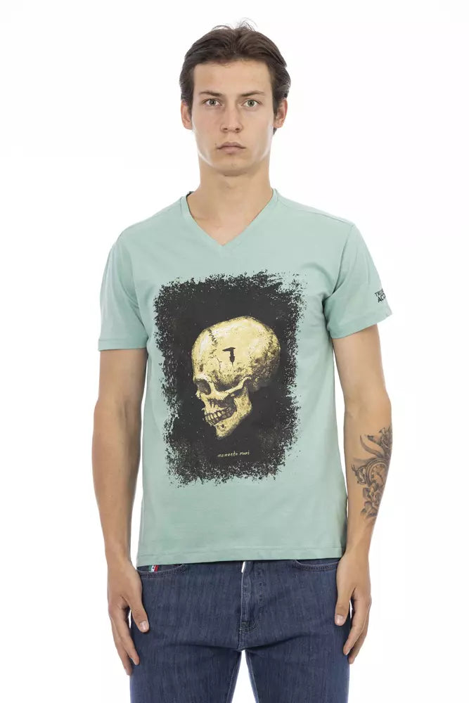 Trussardi Action Green Cotton Men's T-Shirt $130.00 Trussardi Action Luzworld