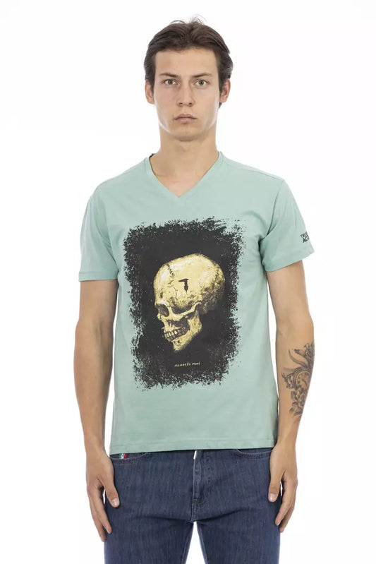 Trussardi Action Green Cotton Men's T-Shirt $130.00 Trussardi Action Luzworld