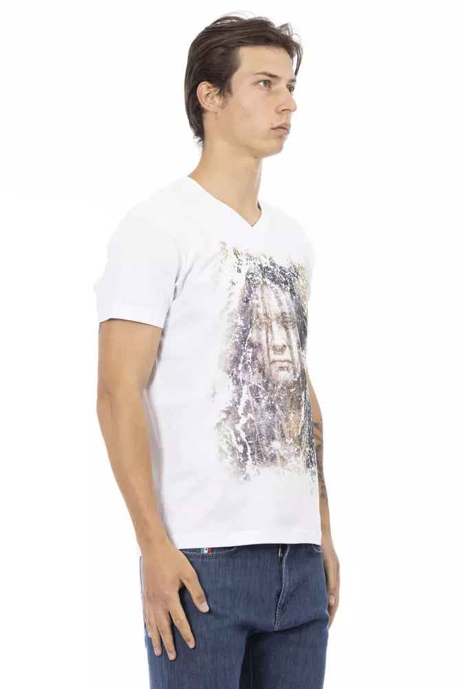 Trussardi Action White Cotton Men T-Shirt $130.00 Trussardi Action Luzworld