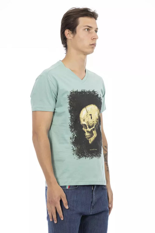 Trussardi Action Green Cotton Men's T-Shirt $130.00 Trussardi Action Luzworld