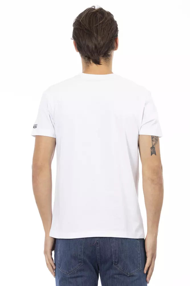 Trussardi Action White Cotton Men T-Shirt $130.00 Trussardi Action Luzworld