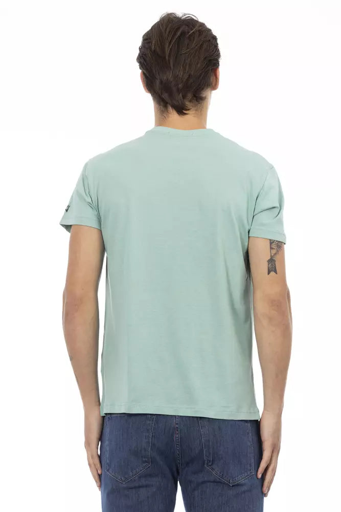 Trussardi Action Green Cotton Men's T-Shirt $130.00 Trussardi Action Luzworld