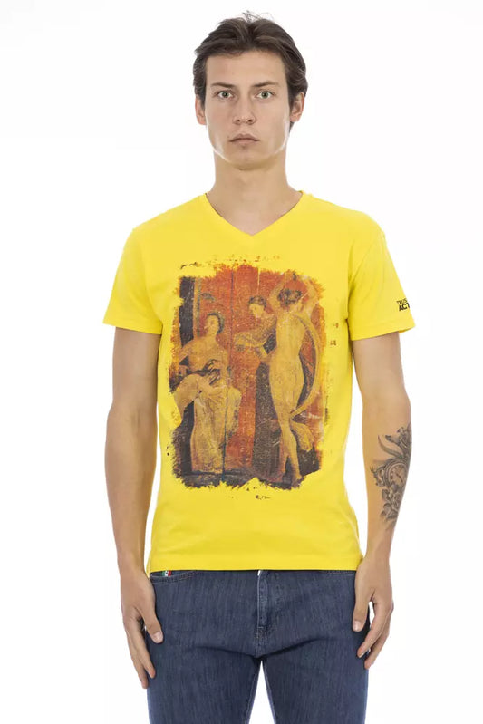 Trussardi Action Yellow Cotton Men T-Shirt $130.00 Trussardi Action Luzworld