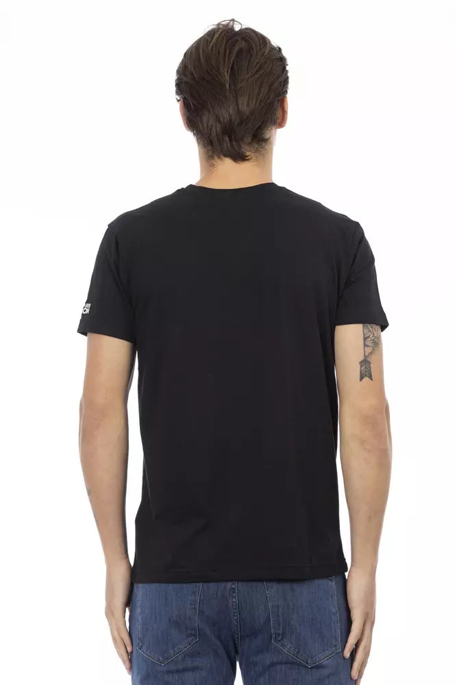 Trussardi Action Black Cotton Men T-Shirt $130.00 Trussardi Action Luzworld