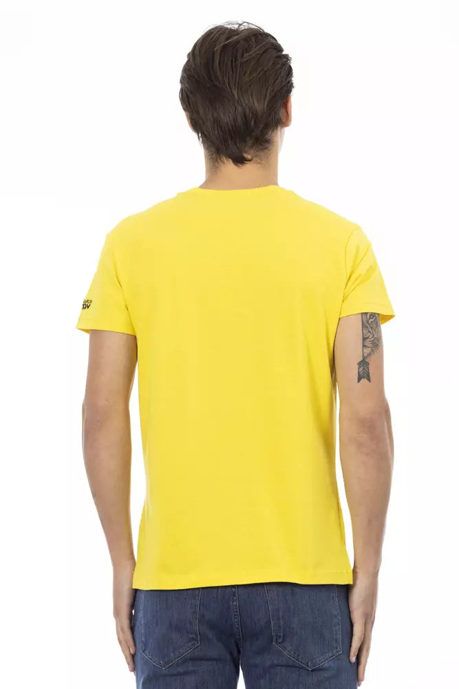 Trussardi Action Yellow Cotton Men T-Shirt $130.00 Trussardi Action Luzworld