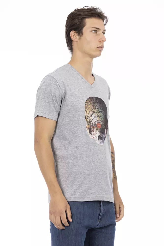 Trussardi Action Gray Cotton Men's T-Shirt $130.00 Trussardi Action Luzworld