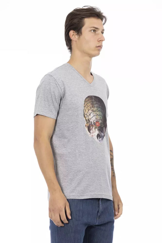 Trussardi Action Gray Cotton Men's T-Shirt $130.00 Trussardi Action Luzworld
