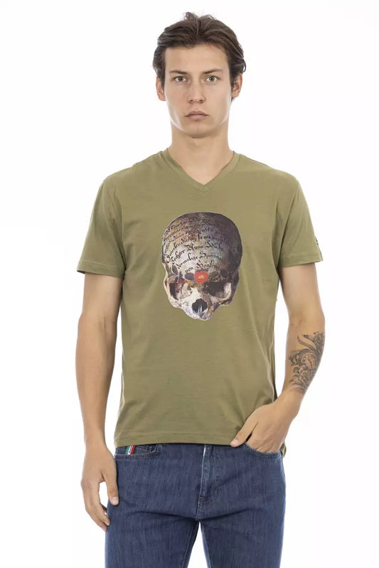 Trussardi Action Green Cotton Men's T-Shirt $130.00 Trussardi Action Luzworld