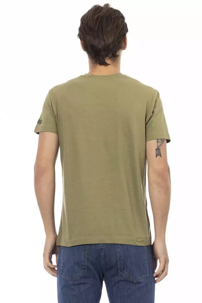 Trussardi Action Green Cotton Men's T-Shirt $130.00 Trussardi Action Luzworld