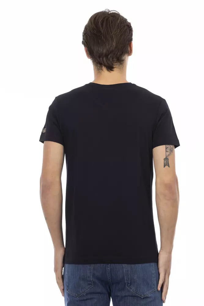Trussardi Action Black Cotton Men T-Shirt $130.00 Trussardi Action Luzworld