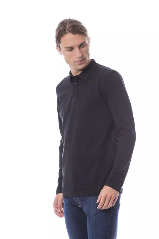 Verri Black Cotton Men Polo Shirt Long Sleeve $185.00 Verri Luzworld