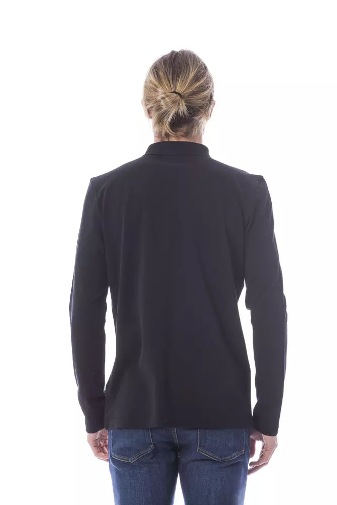 Verri Black Cotton Men Polo Shirt Long Sleeve $185.00 Verri Luzworld