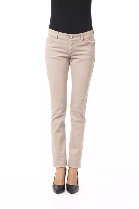 BYBLOS Beige Cotton Women Slim Pant $471.00 BYBLOS Luzworld