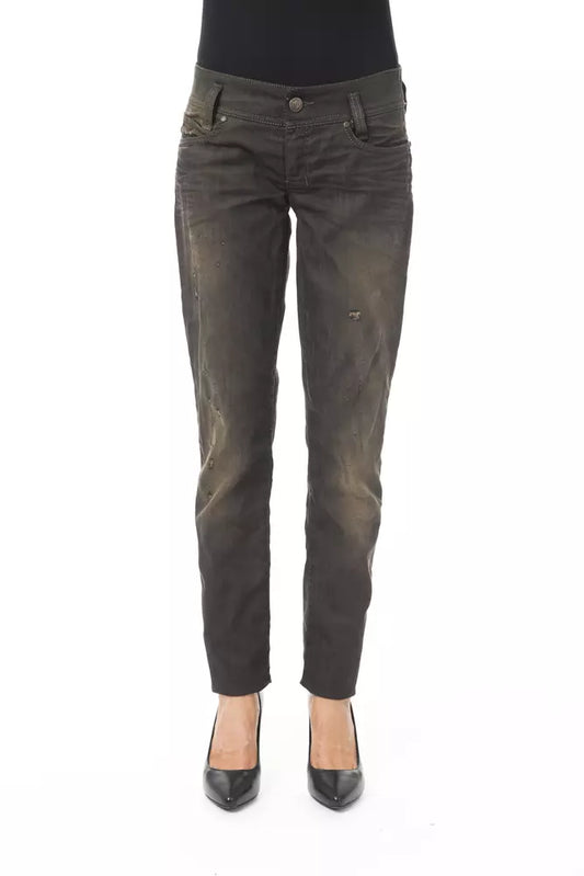 BYBLOS Black Cotton Women's Regular Jeans $661.00 BYBLOS Luzworld