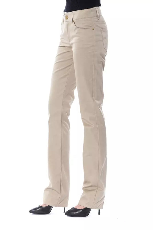 BYBLOS Beige Cotton Women Pant $589.00 BYBLOS Luzworld