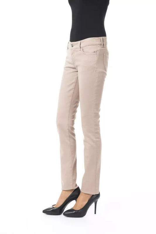 BYBLOS Beige Cotton Women Slim Pant $471.00 BYBLOS Luzworld
