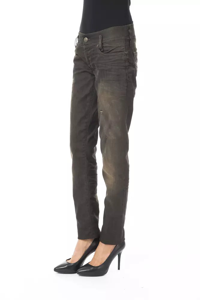 BYBLOS Black Cotton Women's Regular Jeans $661.00 BYBLOS Luzworld