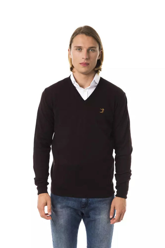 Uominitaliani Brown Merino Wool Men Sweater $196.00 Uominitaliani Luzworld