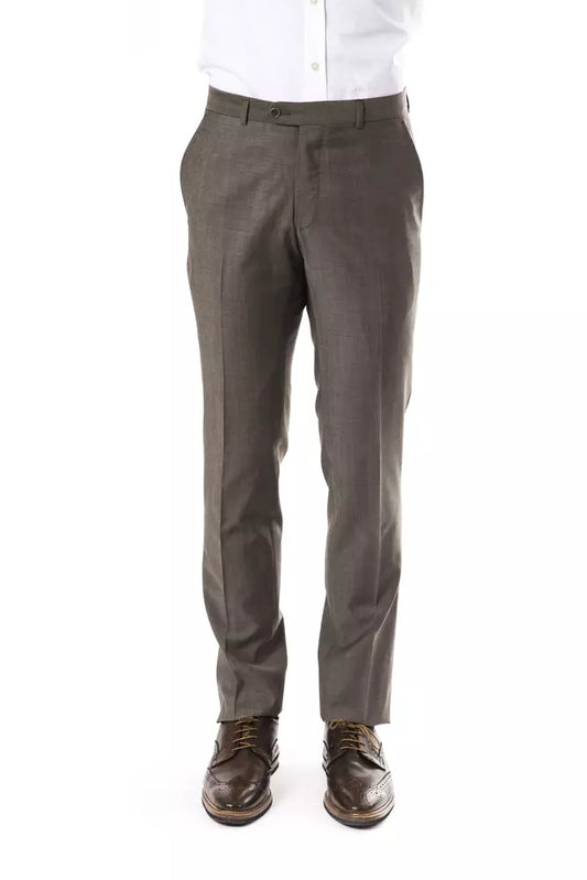 Uominitaliani Gray Wool Men Suit Pant $215.00 Uominitaliani Luzworld