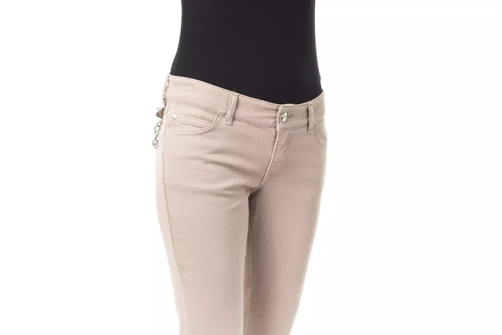 BYBLOS Beige Cotton Women Slim Pant $471.00 BYBLOS Luzworld