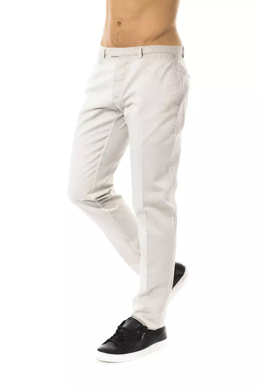 Uominitaliani Gray Cotton Men Pants $215.00 Uominitaliani Luzworld