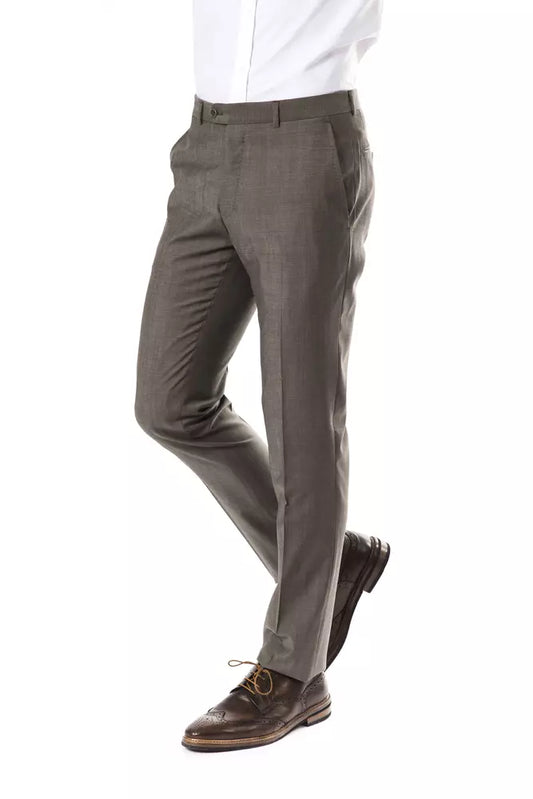 Uominitaliani Gray Wool Men Suit Pant $215.00 Uominitaliani Luzworld