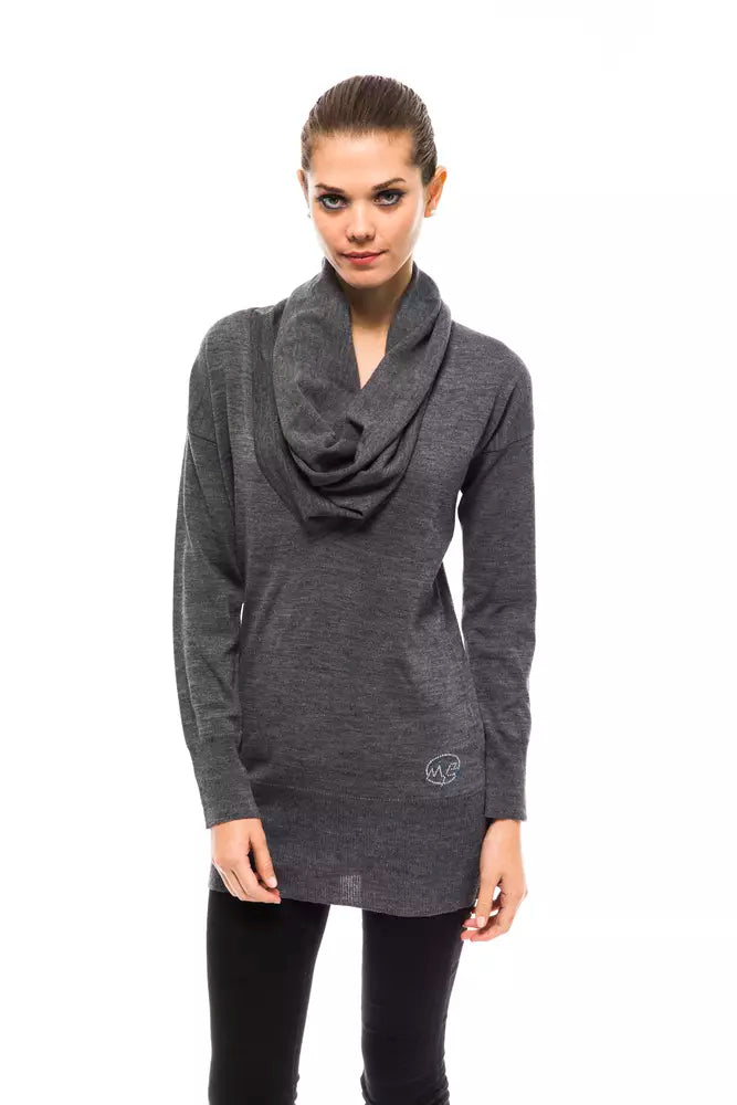 Montana Blu Gray Wool Women Sweater $173.00 Montana Blu Luzworld