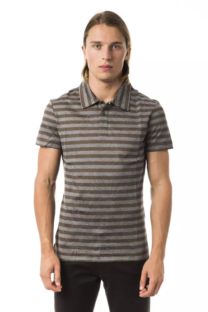 BYBLOS Gray Cotton Men Polo Shirt $218.00 BYBLOS Luzworld