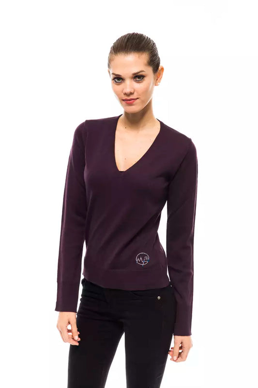 Montana Blu Purple Wool Women's Sweater $165.00 Montana Blu Luzworld