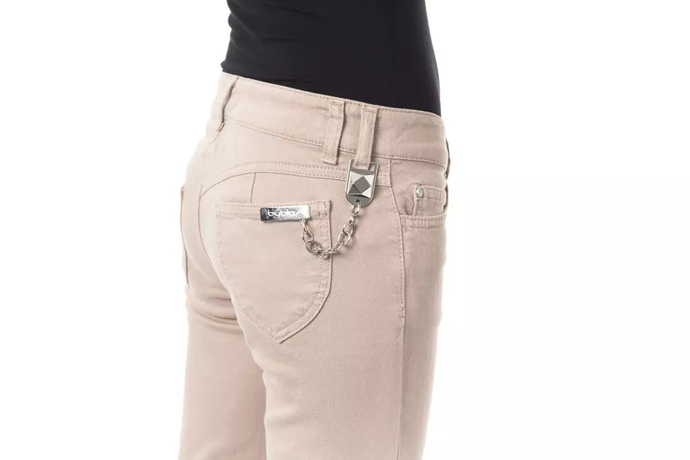 BYBLOS Beige Cotton Women Slim Pant $471.00 BYBLOS Luzworld