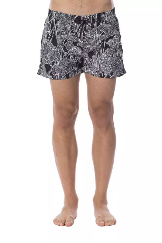 Roberto Cavalli Sport Black Polyester Men Swimsuit $477.00 Roberto Cavalli Sport Luzworld