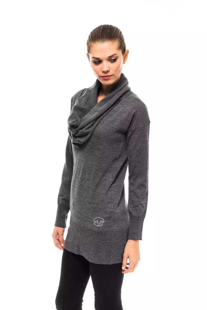 Montana Blu Gray Wool Women Sweater $173.00 Montana Blu Luzworld