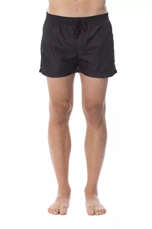 Roberto Cavalli Sport Black Polyester Men Swimsuit $477.00 Roberto Cavalli Sport Luzworld