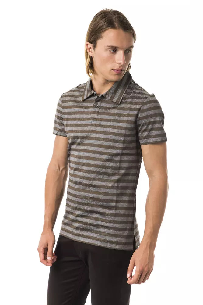 BYBLOS Gray Cotton Men Polo Shirt $218.00 BYBLOS Luzworld