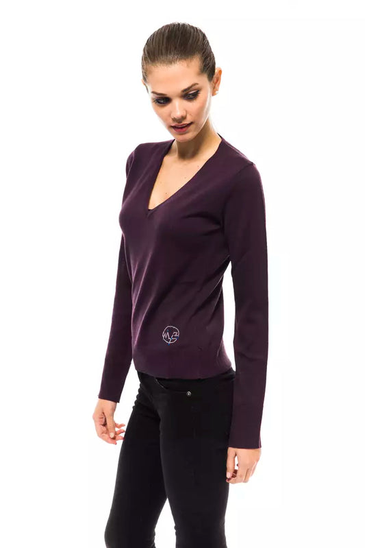Montana Blu Purple Wool Women's Sweater $165.00 Montana Blu Luzworld