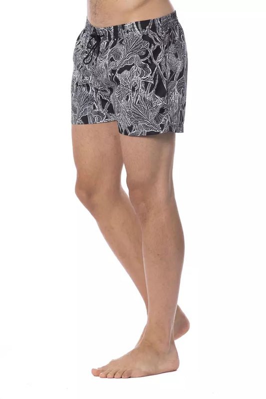 Roberto Cavalli Sport Black Polyester Men Swimsuit $477.00 Roberto Cavalli Sport Luzworld