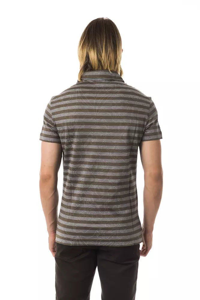 BYBLOS Gray Cotton Men Polo Shirt $218.00 BYBLOS Luzworld