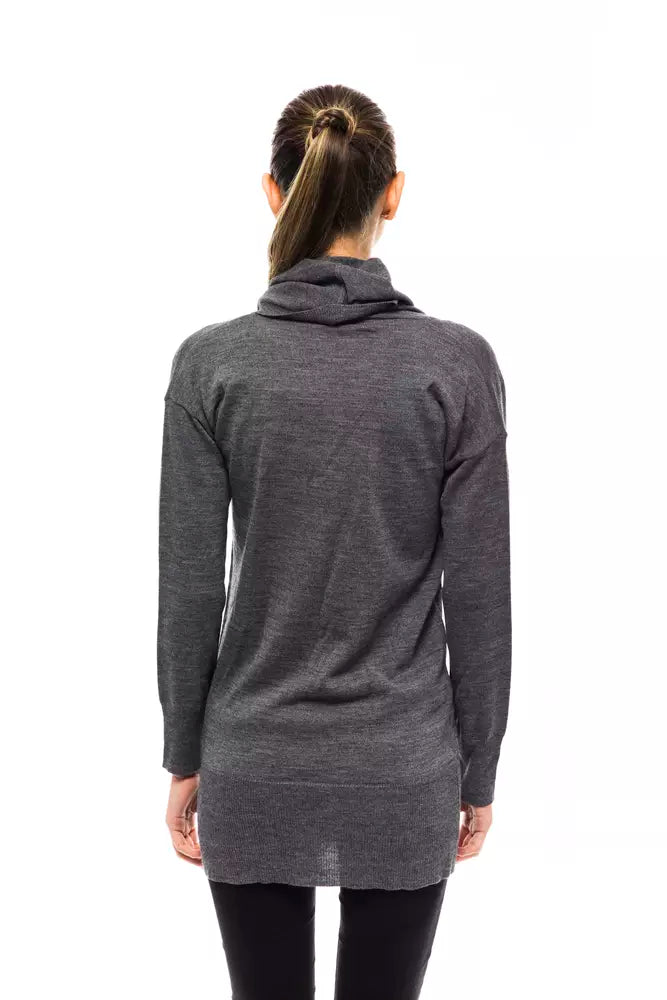 Montana Blu Gray Wool Women Sweater $173.00 Montana Blu Luzworld