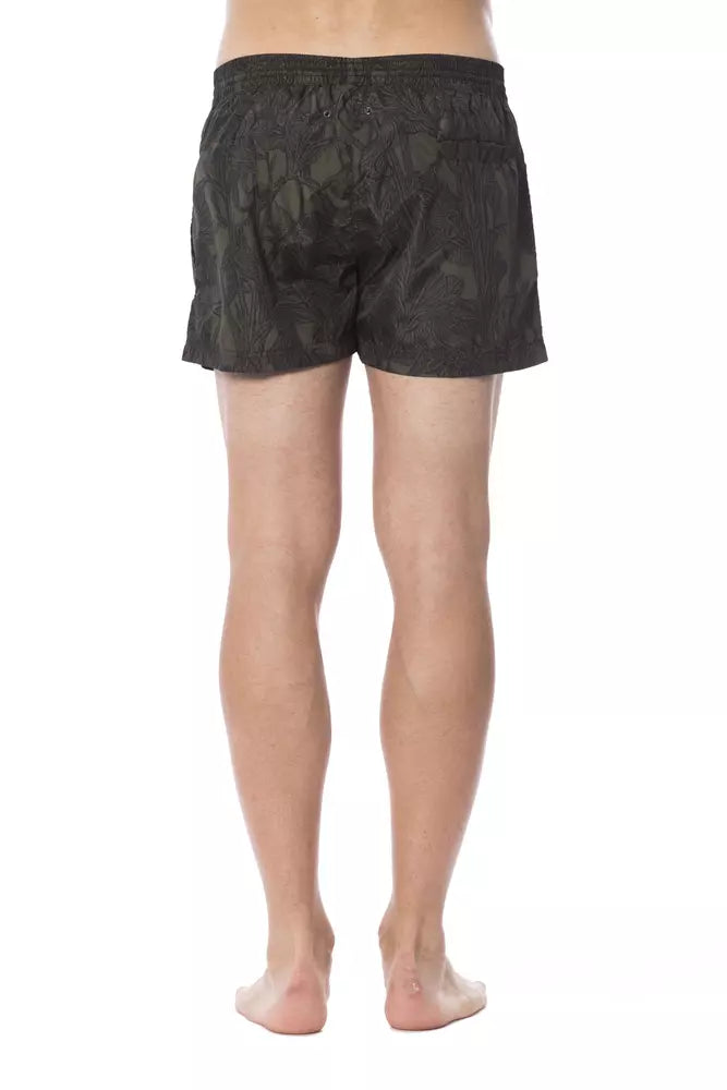 Roberto Cavalli Sport Army Polyester Men Swim Trunk $477.00 Roberto Cavalli Sport Luzworld