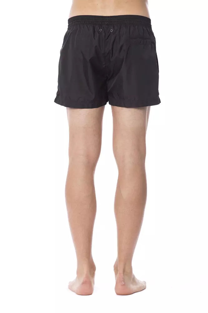 Roberto Cavalli Sport Black Polyester Men Swimsuit $477.00 Roberto Cavalli Sport Luzworld