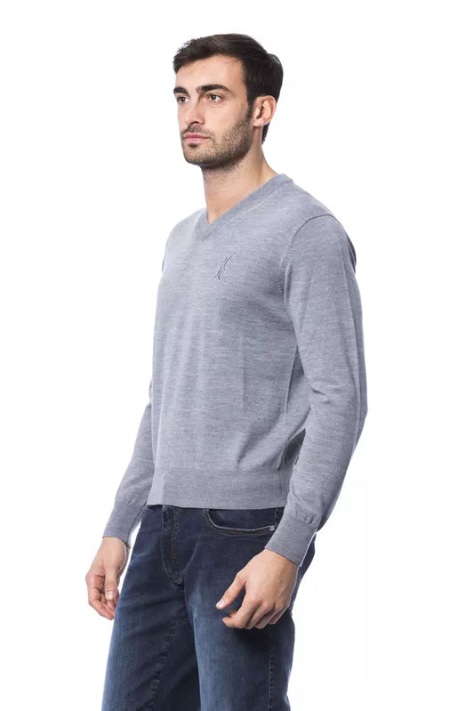 Billionaire Italian Couture Gray Merino Wool Men Sweater $883.00 Billionaire Italian Couture Luzworld