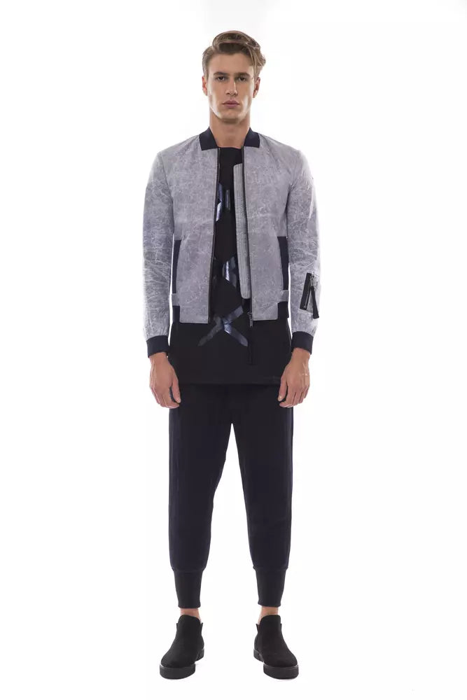 Nicolo Tonetto Gray Polyester Men Bomber Jacket $922.00 Nicolo Tonetto Luzworld
