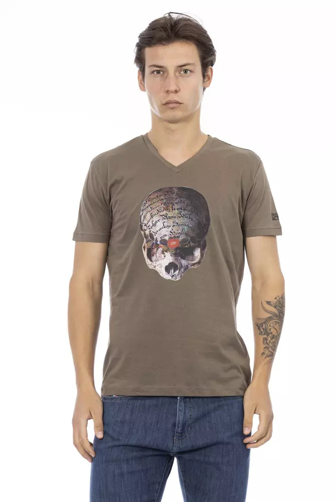Trussardi Action Brown Cotton Men T-Shirt $130.00 Trussardi Action Luzworld